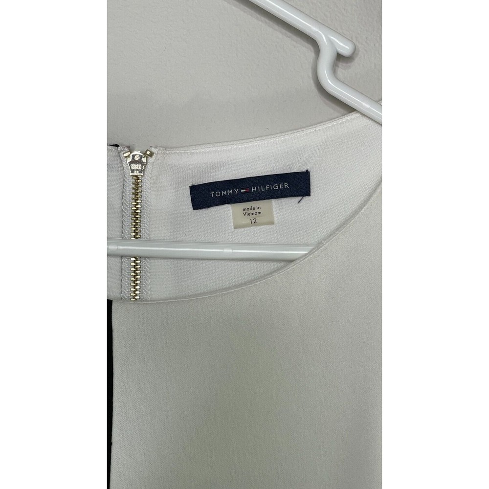 Tommy Hilfiger Color Block Shift Dress Size 12 Womens Blue Black Gold Zipper - Picture 4 of 8